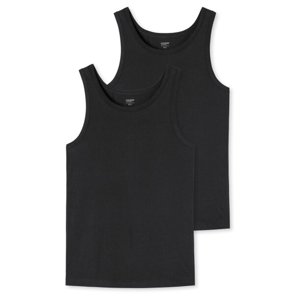 UNCOVER by SCHIESSER Mens Undershirt 2-Pack - Series "Uncover", Round Neck Black S (Small)