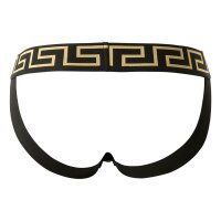 VERSACE Herren Jockstrap - TOPEKA, Jocks, Tanga Slip, Stretch Cotton Schwarz/Gold L