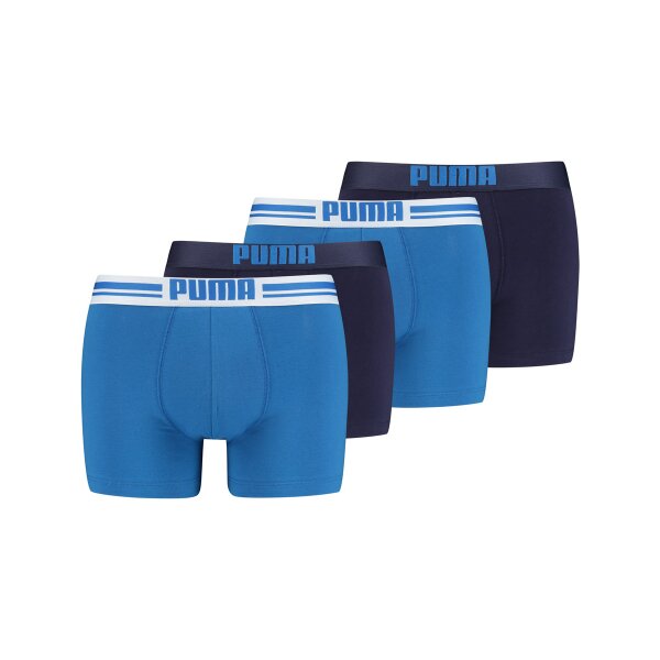 PUMA Mens Boxer Shorts, 4-Pack - Placed Logo ECOM, Cotton Stretch, Everyday