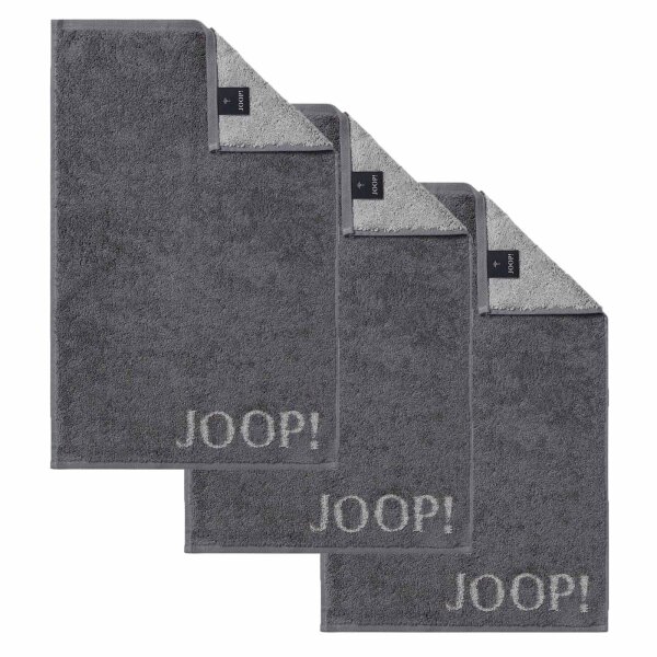 JOOP! guest towel Classic terry collection, 3-pack - terry towelling Anthracite 30x50cm