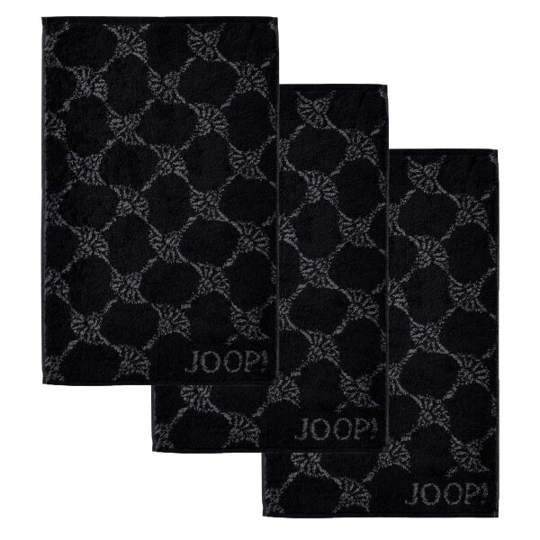 JOOP! guest towel Classic terry collection, 3-pack - terry towelling Black Cornflower 30x50cm