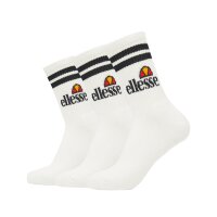 ellesse unisex sport socks PULLO, 3 pairs - tennis socks, crew socks, logo White EU 43-46,5 (UK 9-11.5) 3er Pack (1x3P)