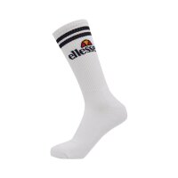 ellesse unisex sport socks PULLO, 3 pairs - tennis socks, crew socks, logo White EU 43-46,5 (UK 9-11.5) 3er Pack (1x3P)