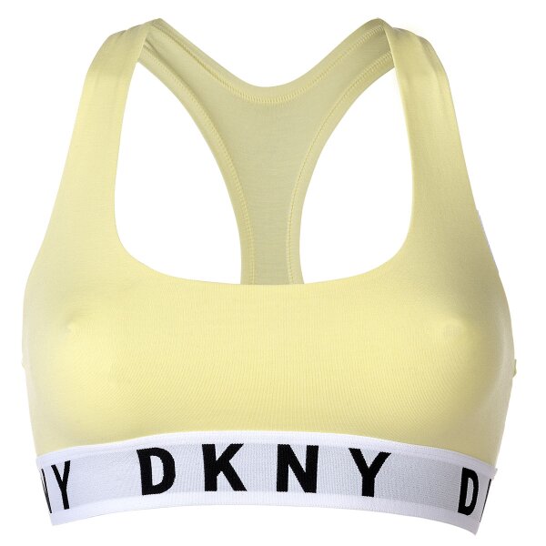 DKNY Women Bustier - Bra, BH, Racer Back, Logo, solid Color Yellow S (Small)