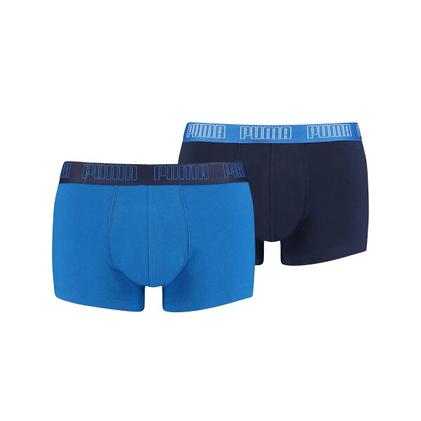 PUMA Mens Boxers Shorts, Pack of 2 - Basic Trunks, Cotton Stretch, unicoloured Blue XL (X-Large)