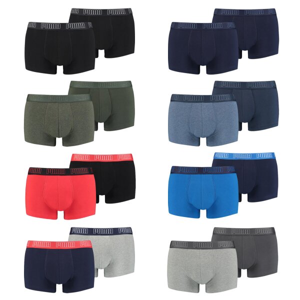 PUMA Mens Boxers Shorts, Pack of 2 - Basic Trunks, Cotton Stretch, unicoloured