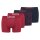 Levis Herren Trunks, 4er Pack - Solid Basic Boxer & Vintage Stripe, ECOM Rot/Schwarz 2XL