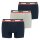Levis Mens Boxer Briefs, 3-pack - Sportswear Logo Boxer Brief, Cotton Stretch Navy/Grey L (Large)