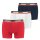 Levis Herren Boxer-Shorts, 3er Pack - Sportswear Logo Boxer Brief, Cotton Stretch Weiß/Blau/Rot M