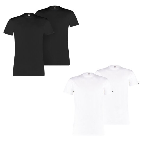 PUMA Mens T-Shirt, Pack of 2  - Basic Crew Tee, round Neck, short Sleeve, uni