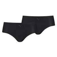 PUMA Damen Hipster, 2er Pack - Unterhose, nahtlos, Mikrofaser, einfarbig Schwarz S
