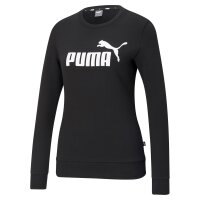 PUMA Damen Sweatshirt - ESS Logo Crew, Rundhals, Langarm, uni Schwarz XS