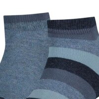TOMMY HILFIGER Kinder Quarter-Socken, 2er Pack - Basic Stripe, Streifen, 23-42 Blau 39-42