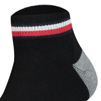 TOMMY HILFIGER childrens quarter socks, 2-pack - ICONIC SPORTS, terry sole Black 35-38 (2.5-5 UK)
