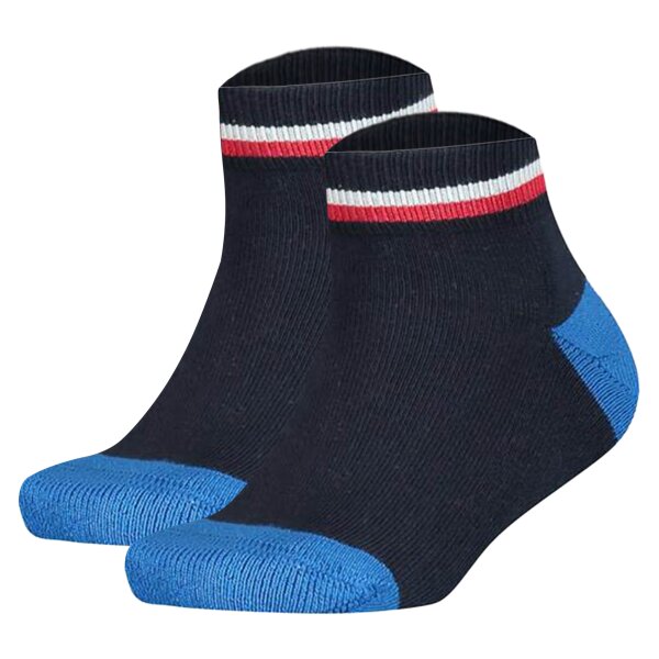 TOMMY HILFIGER childrens quarter socks, 2-pack - ICONIC SPORTS, terry sole Dark blue 39-42 (6-8 UK)