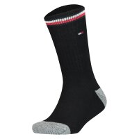 TOMMY HILFIGER Kinder Socken, 2er Pack - ICONIC SPORTS, Frottee-Sohle, 27-42 Schwarz 27-30