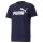 PUMA Herren T-Shirt - ESS Logo Tee, Rundhals, Baumwolle, uni Blau/Weiß S
