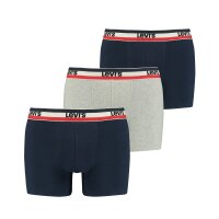 Levis Mens Boxer Briefs, 3-pack - Sportswear Logo Boxer Brief, Cotton Stretch Navy/Grey L (Large)