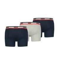 Levis Mens Boxer Briefs, 3-pack - Sportswear Logo Boxer Brief, Cotton Stretch Navy/Grey L (Large)