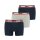 Levis Herren Boxer-Shorts im Pack - Sportswear Logo Boxer Brief, Vorteilspack, Cotton Stretch Marine/Grau L 3er Pack (1x3P)