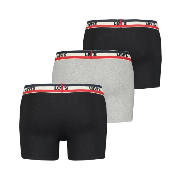 Levis Mens Boxer Briefs, 3-pack - Sportswear Logo Boxer Brief, Cotton Stretch Black/Grey 2XL (XX-Large) 12er Pack (4x3P)