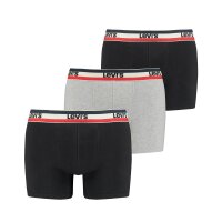 Levis Herren Boxer-Shorts im Pack - Sportswear Logo Boxer Brief, Vorteilspack, Cotton Stretch Schwarz/Grau 2XL 12er Pack (4x3P)