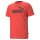 PUMA Mens Sports T-Shirt - ESS Essentials Heather Tee, Round Neck, Short Sleeve, Plain Red S (Small)