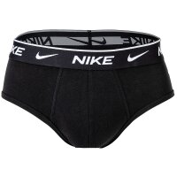 NIKE Mens Briefs, Pack of 3 - Slips, Logo waistband, Cotton Stretch Black S (Small)
