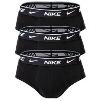 NIKE Mens Briefs, Pack of 3 - Slips, Logo waistband, Cotton Stretch Black M (Medium)