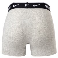 NIKE Herren Boxer Shorts, 3er Pack - Trunks, Logobund, Cotton Stretch Weiß/Grau/Schwarz S