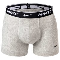 NIKE Herren Boxer Shorts, 3er Pack - Trunks, Logobund, Cotton Stretch Weiß/Grau/Schwarz M