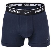 NIKE Herren Boxer Shorts, 3er Pack - Trunks, Logobund, Cotton Stretch Blau/Schwarz S