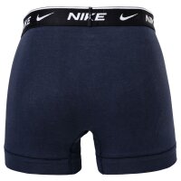 NIKE Herren Boxer Shorts, 3er Pack - Trunks, Logobund, Cotton Stretch Blau/Schwarz S