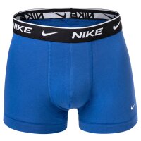 NIKE Mens Boxer Shorts, Pack of 3 - Trunks, Logo Waistband, Cotton Stretch Blue/Black S (Small)
