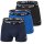 NIKE Mens Boxer Shorts, Pack of 3 - Trunks, Logo Waistband, Cotton Stretch Blue/Black M (Medium)