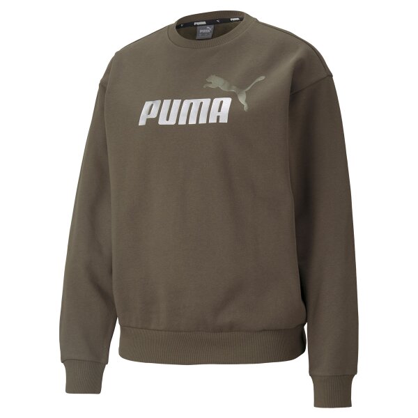 PUMA Womens Jumpers - ESS+ Metallic Logo Crew, Pullover