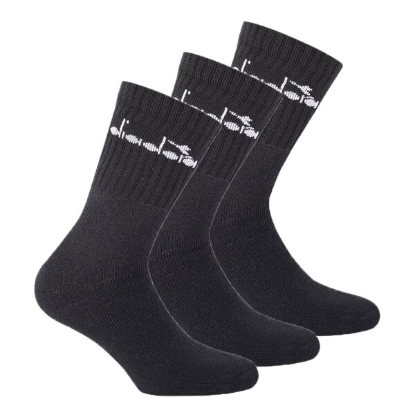 Diadora Unisex Tennis Socks - 3 Pack, Logo Black 43-46