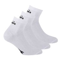 Diadora Unisex Socks - 3 Pack, Quarter, Logo White 39-42