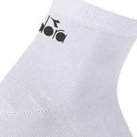 Diadora Unisex Socks - 3 Pack, Quarter, Logo White 39-42