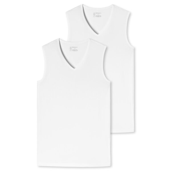 SCHIESSER Herren Tanktops im Pack - Serie "95/5", Vorteilspack, V-Neck, S-XXL Weiß M 2er Pack (1x2P)