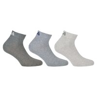 FILA Quarter Socks Unisex, 3 pairs - Short socks, Sport, Logo Waistband, uni, 35-46 Grey Mix 43-46 (9-11 UK)