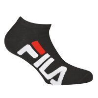 FILA Unisex, 2 Pairs of Socks - Invisible Sneakers, Logo, solid Colour Black 35-38 (UK 3-5)