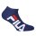 FILA Unisex, 2 Paar Socken - Invisible Sneakers, Logo, einfarbig Blau 35-38