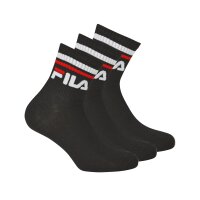 FILA Unisex Socks, 3 Pairs Quarter - short Socks, Sport, Logo Cuff, uni Black 35-38 (3-5 UK)