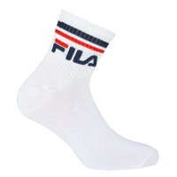 FILA Unisex Socks, 3 Pairs Quarter - short Socks, Sport, Logo Cuff, uni White 43-46 (9-11 UK)