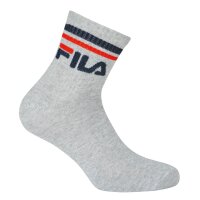 FILA Unisex Socken, 3 Paar Quarter - Kurzsocken, Sport, Logo-Bund, uni Grau 43-46