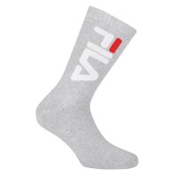 FILA Unisex Socken 2 Paar - Tennissocken, Crew Socks, Frottee, Sport, Logo Grau 39-42
