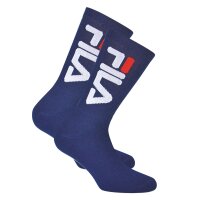 FILA Unisex Socken 2 Paar - Tennissocken, Crew Socks, Frottee, Sport, Logo Blau 35-38