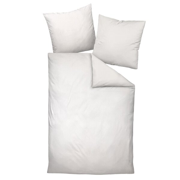 Janine Bed Linen 2 Pieces - Davos, fine Fibre, Cotton, Points Light grey 155x220cm