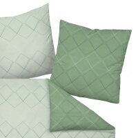 Janine Bed Linen 2 Pieces - Maco Satin, mercerized Cotton, Silk Finish, Diamonds Green 135x200cm